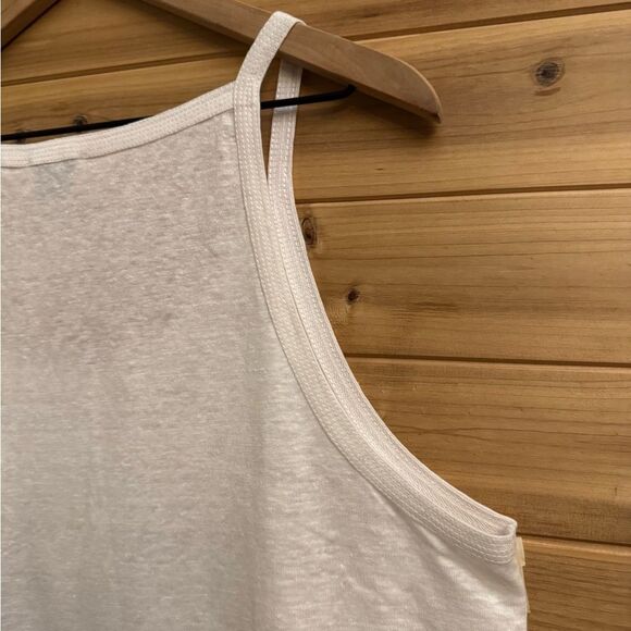 NWT Wrap London Size XL White Linen Spaghetti Strap Tank Top - Picture 6 of 9